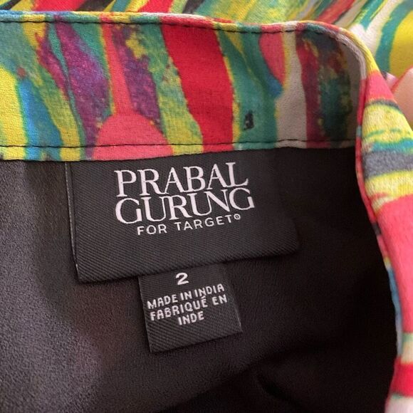 PRABAL GURUNG Pleated Skirt NOLITA PRINT Target sz 2 Multi Color Lace Trim - Picture 6 of 8